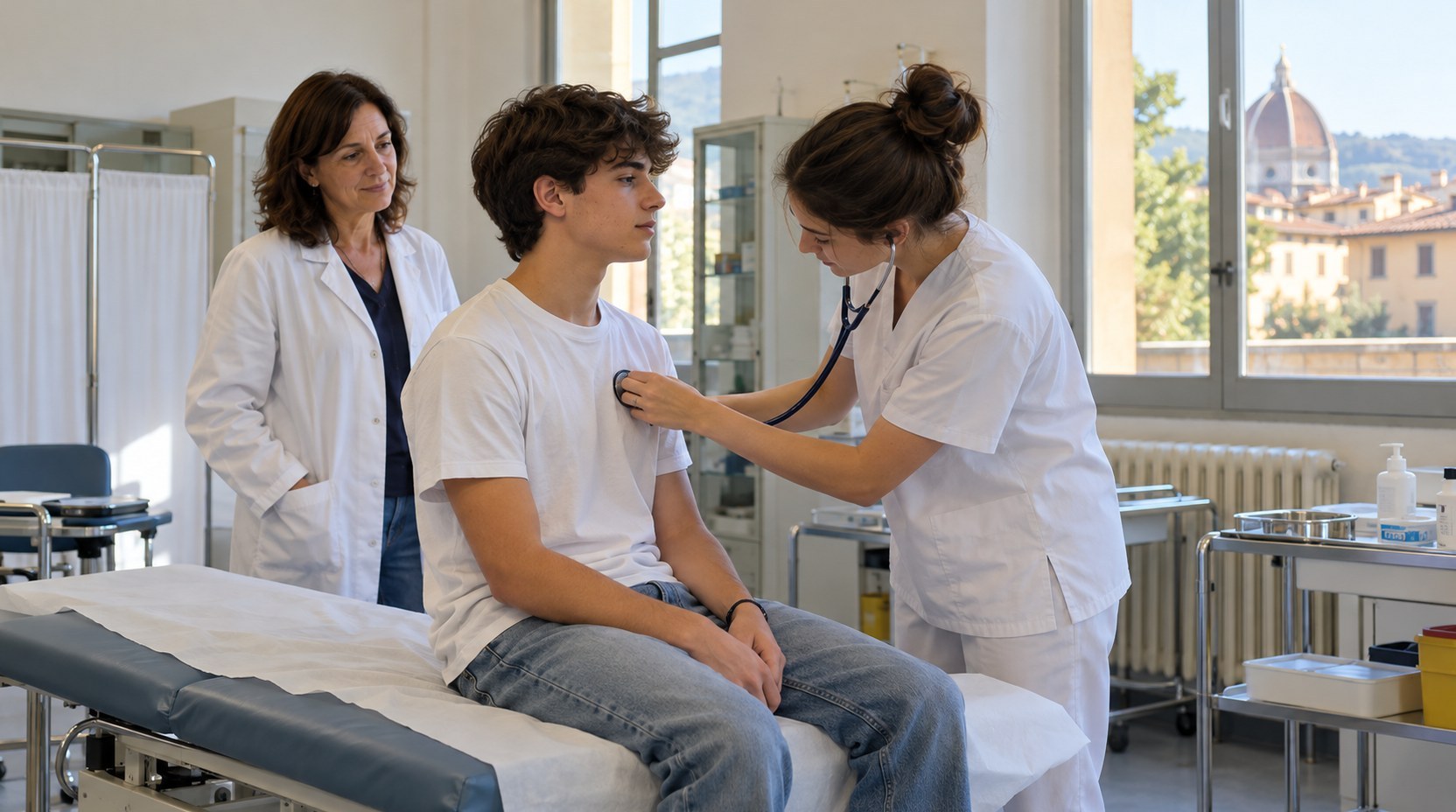 Firenze avvia screening sanitario per studenti (generato da IA)
