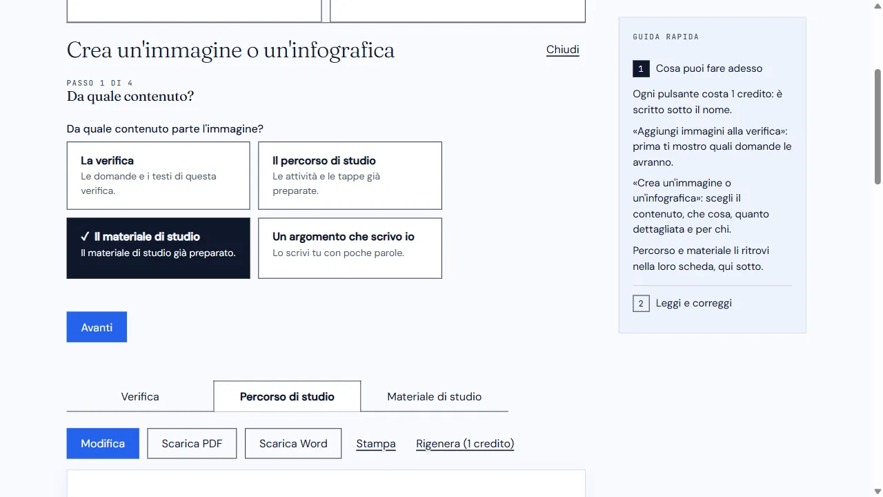 Primo passo del creatore di immagini: Il materiale di studio selezionato come fonte.