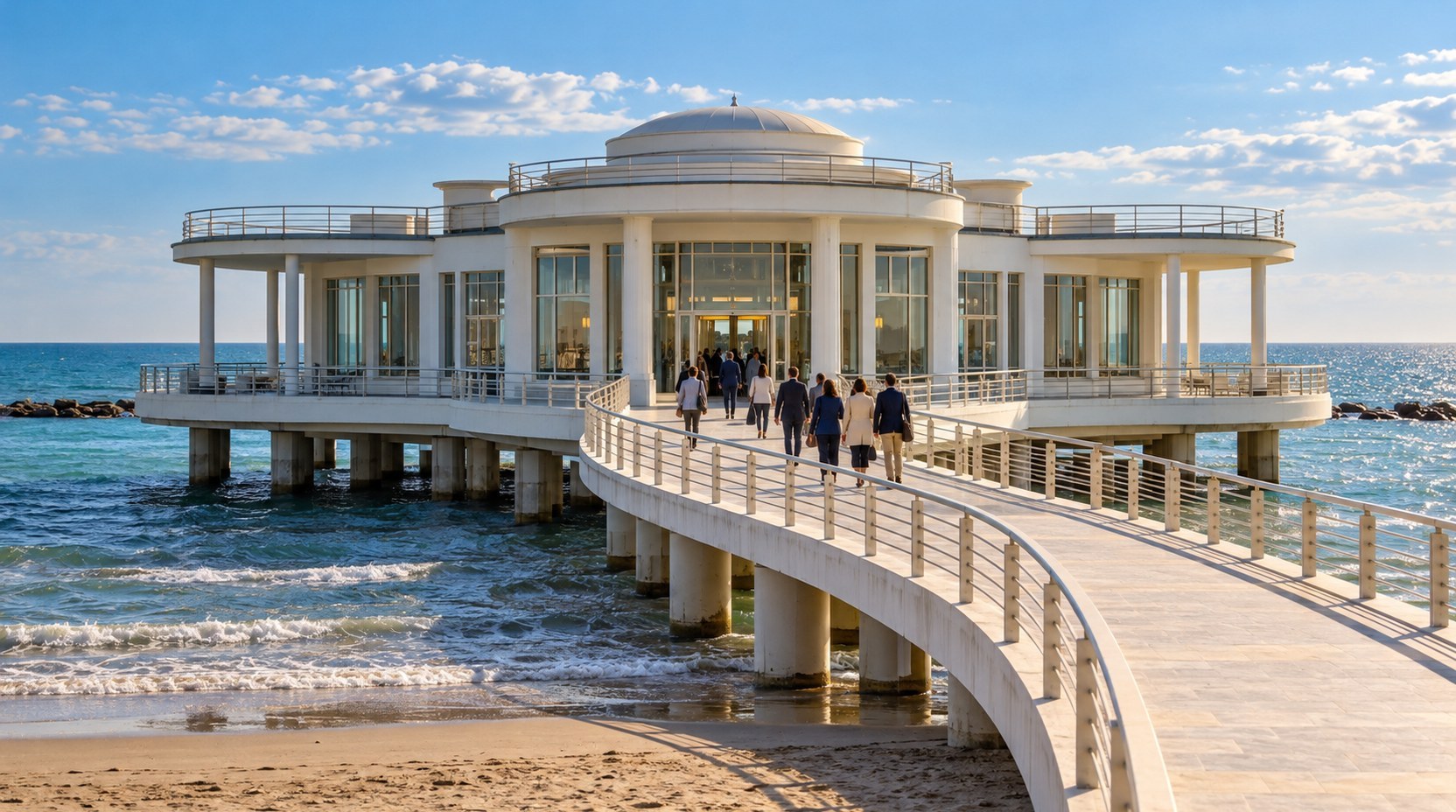 Marche, conferenza Erasmus+ eTwinning a Senigallia (generato da IA)