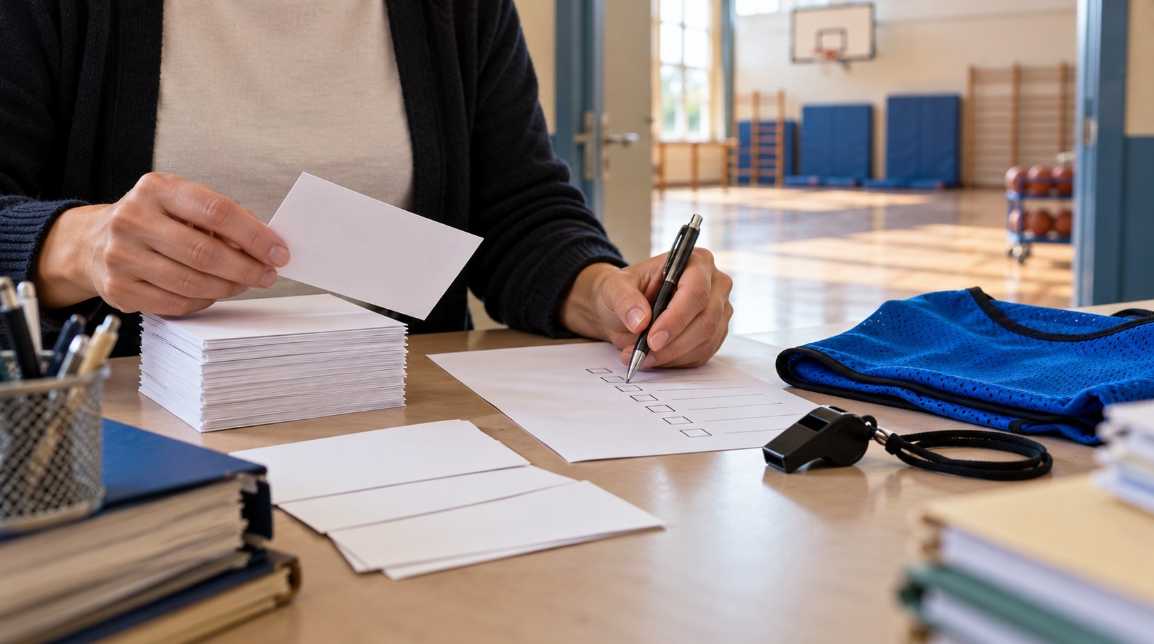 Marche, monitoraggio docenti educazione fisica (generato da IA)
