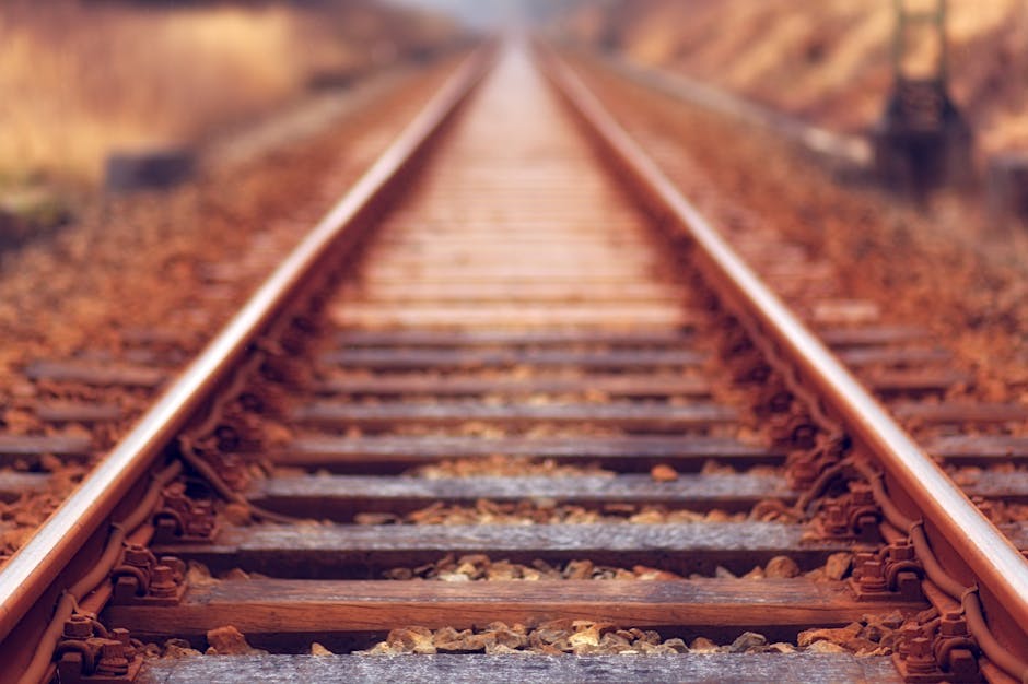 Resistenze in parallelo: binari del treno che convergono all'orizzonte, metafora visiva della corrente elettrica e della resistenza totale.