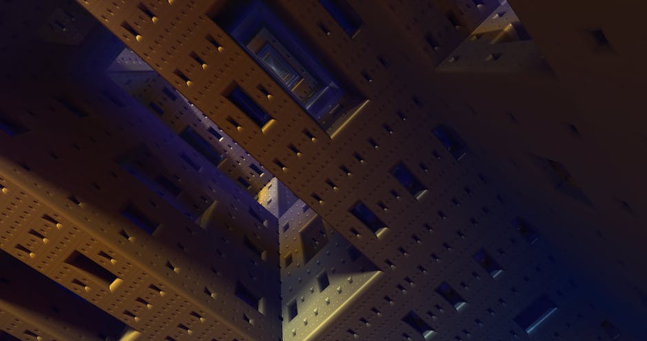 Illustrazione 3D di un frattale complesso, utile per visualizzare il calcolo del volume in forme geometriche avanzate e insolite.