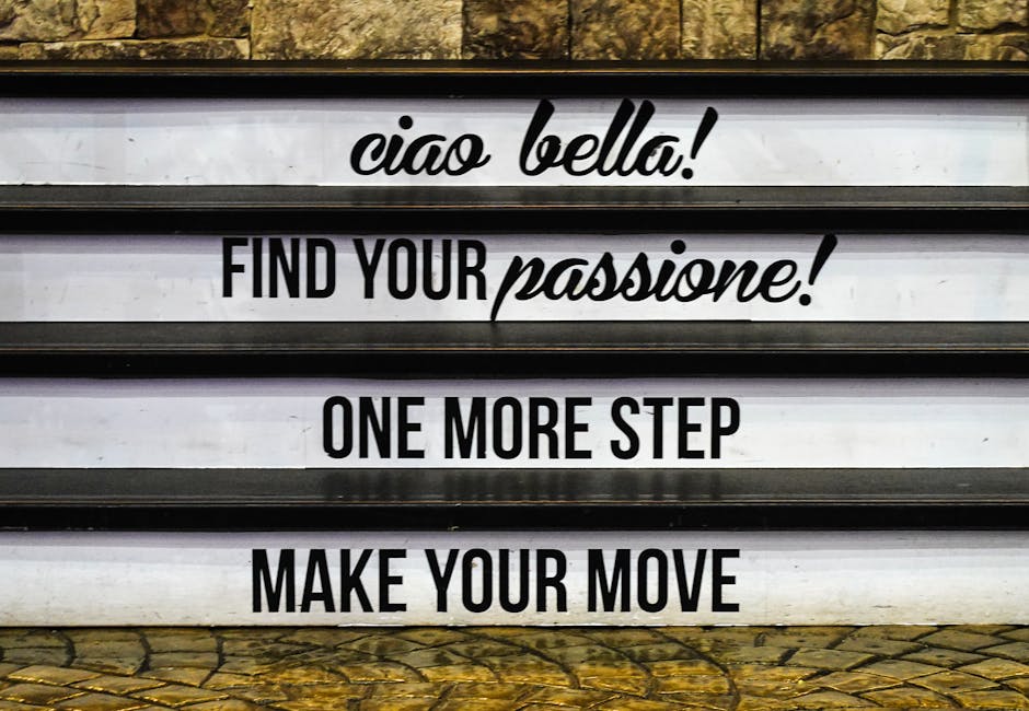 Scale con scritte motivazionali Ciao Bella Find Your Passion One More Step Make Your Move per simulare posizione GPS e migliorare graduatoria