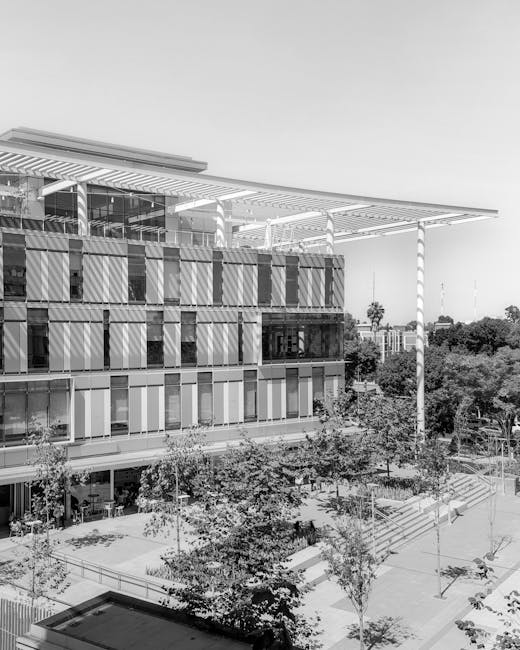 Architettura moderna universitaria con spazi verdi, opportunità internazionali a Ca' Foscari, Venezia. Scopri l'eccellenza accademica.