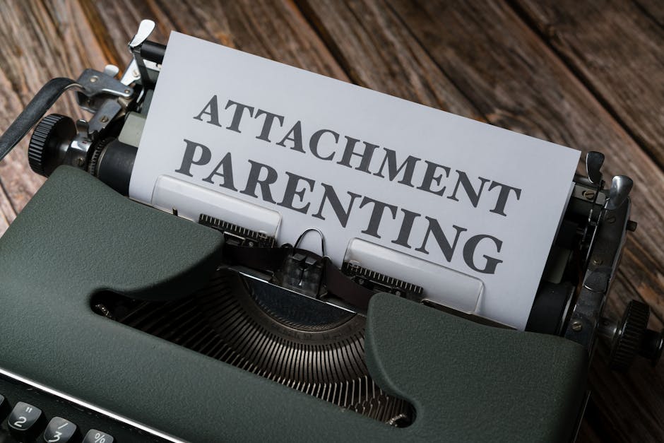 Macchina da scrivere vintage con foglio 'Attachment Parenting' per articolo su sicurezza scuole e dati ARES.