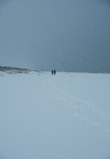 Calcolo distanza: due figure umane in un paesaggio innevato, esempio visivo per la formula della distanza tra punti.