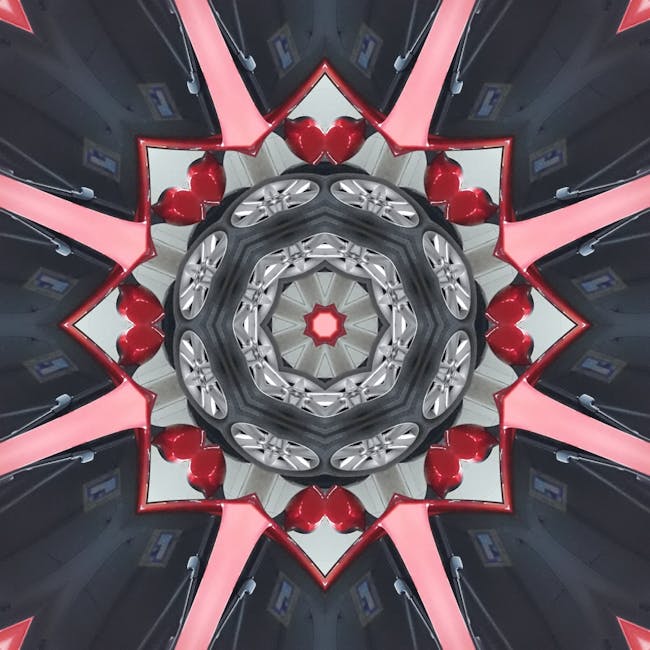 Pattern geometrico astratto con elementi rossi e grigi, rappresentazione visiva di un sottospazio vettoriale unico e sue proprietà