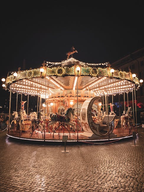 Giostra illuminata in piazza: metafora della spesa culturale e del divario territoriale in Italia nel 2025. Analisi e previsioni.