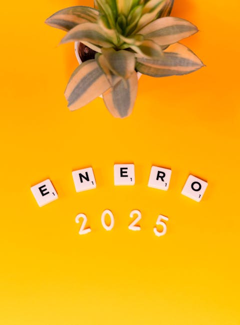 Supplenze 2025/26: Calendario opportunità gennaio 2026. Pianta e scritta 'Enero 2025' su sfondo giallo, focus sulle date chiave.