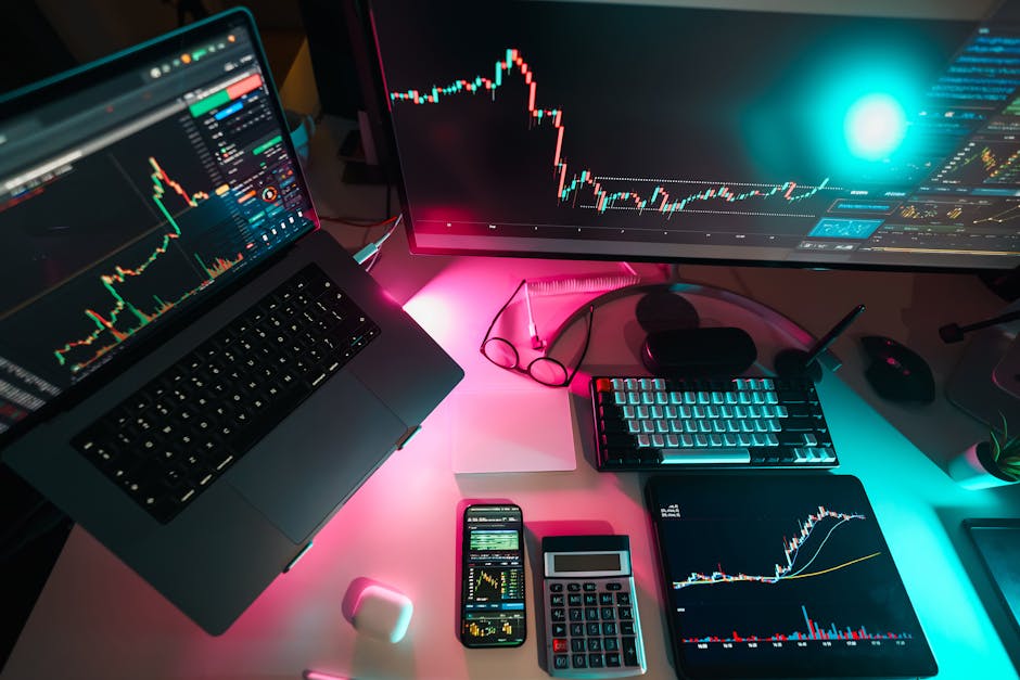 Analisi di mercato e teoria del portafoglio: strumenti digitali per investimenti sicuri e crescita finanziaria con grafici e dati.