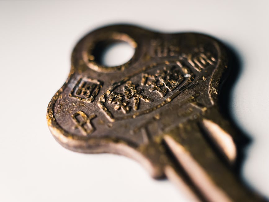 Chiave antica con incisioni, simbolo di accesso fisico unico e sicurezza rafforzata per operazioni ottimizzate. Controllo accessi.