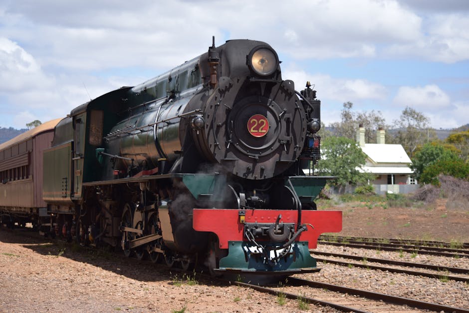 Locomotiva a vapore numero 22 in primo piano, parte del Treno del Ricordo in visita didattica a Salerno il 22 febbraio.