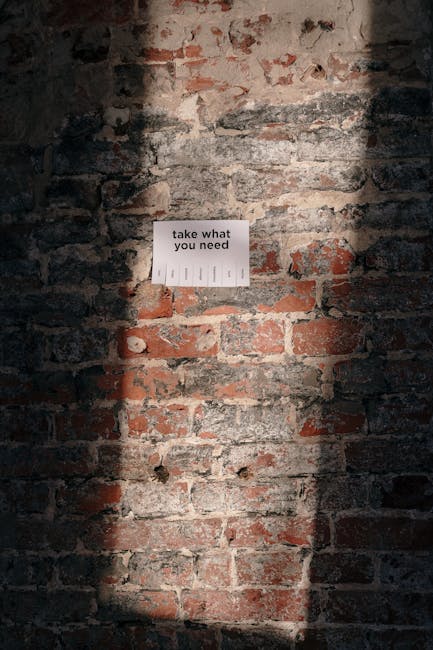 Peso ideale in gravidanza: promemoria su muro di mattoni con la scritta 'Prendi ciò di cui hai bisogno' per un'evoluzione serena.