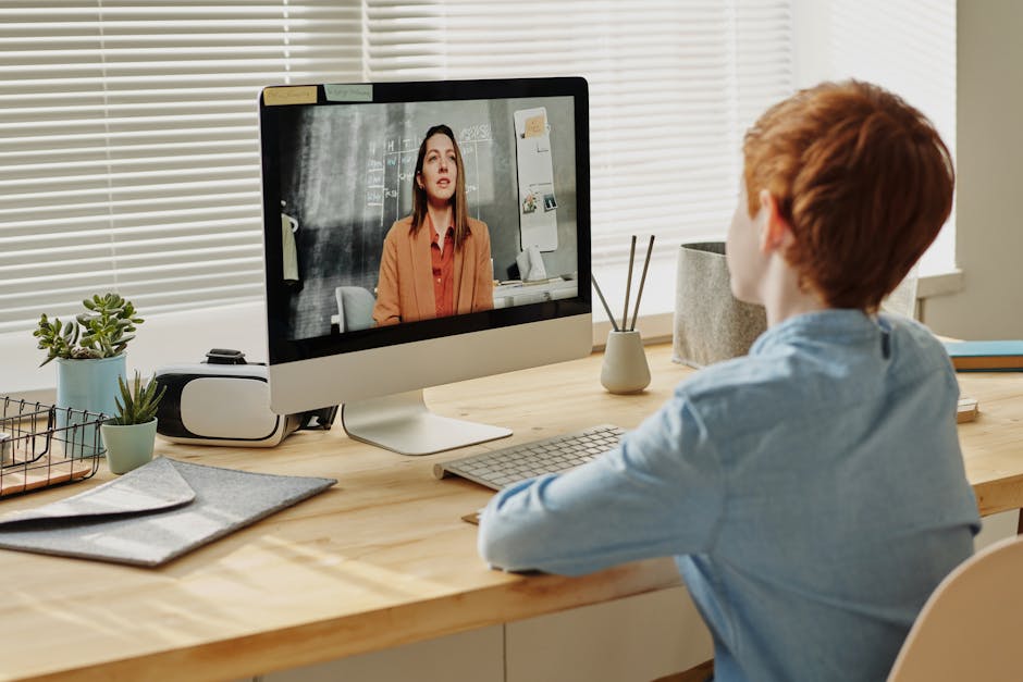 Bambino segue lezione online: crisi dell'istruzione e accesso limitato alla formazione a distanza per studenti svantaggiati.