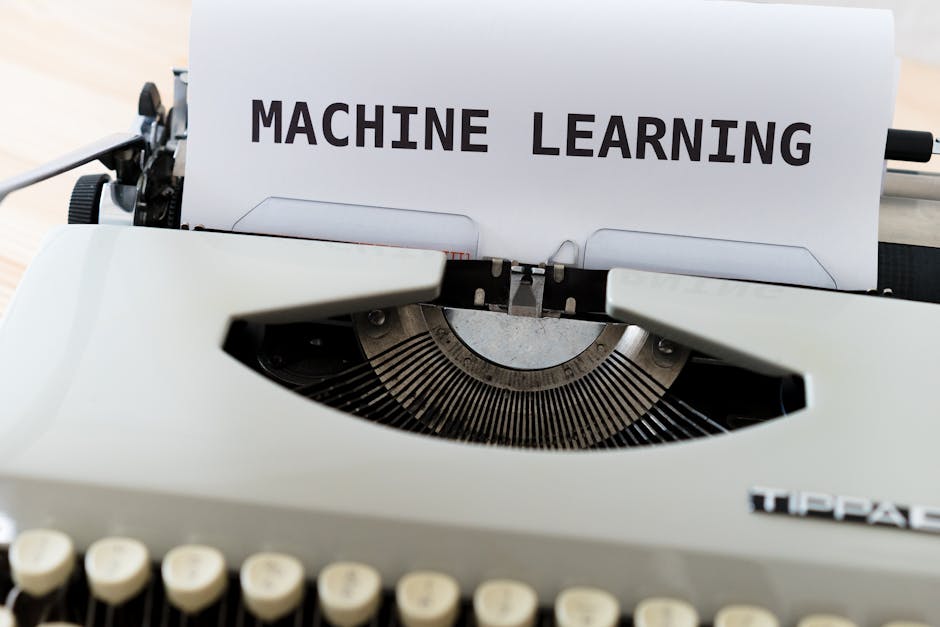 Macchina da scrivere con foglio 'Machine Learning', metafora dell'innovazione didattica nel POF e PTOF scolastico.