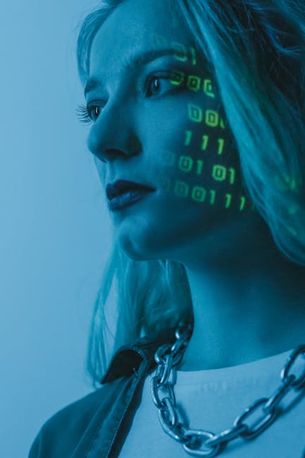 Donna con codice binario proiettato sul viso, simbolo di identità digitale e sicurezza online in Italia dopo SPID 2026.