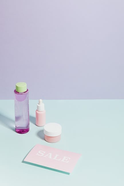 Prodotti di bellezza rosa e viola con cartello SALE per articolo sull'intercultura e Mattia Baiutti
