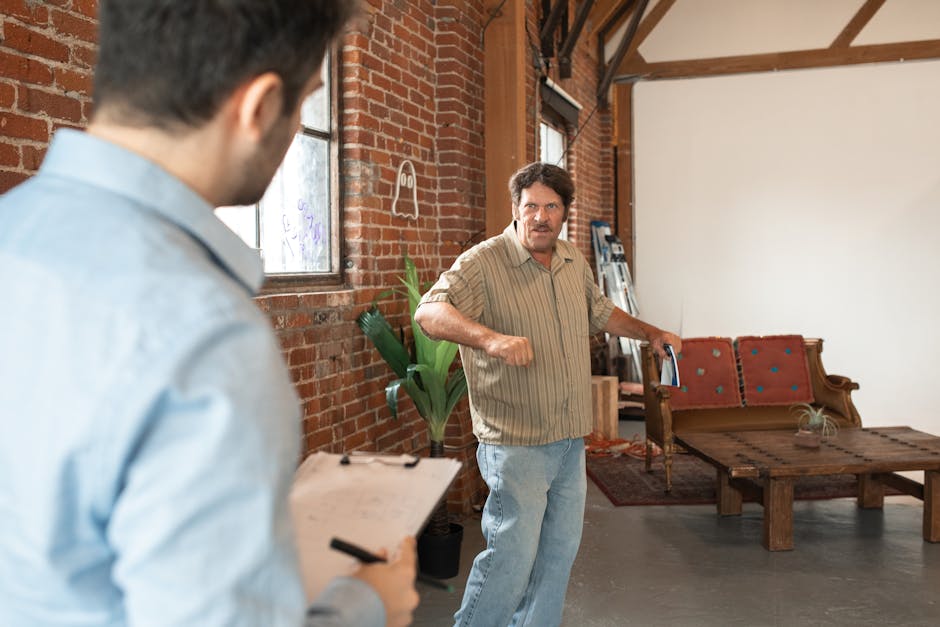 Uomo che riceve feedback immediato: espressione di disappunto e comunicazione non verbale in ambiente di lavoro per articolo sulla tempestività.