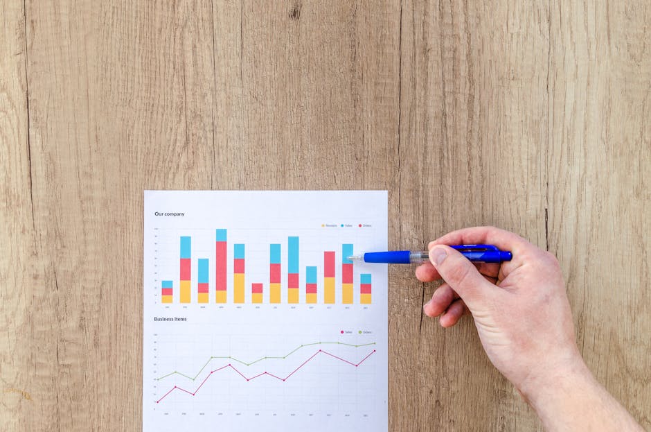 Analisi dei Key Performance Indicators (KPI) aziendali con grafici e penna, guida strategica per il successo e la misurazione delle performance.