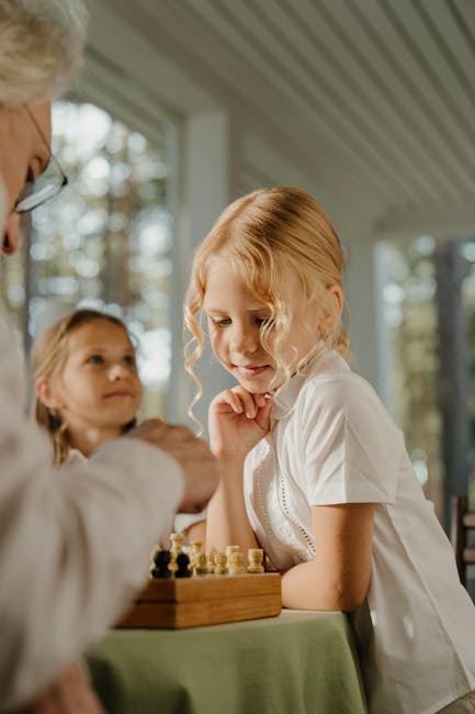 Bambine giocano a scacchi con un adulto: metafora dell'apprendimento guidato e dei limiti dell'Intelligenza Artificiale nella didattica.