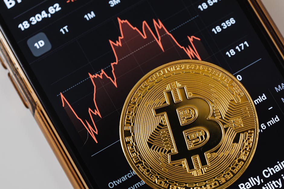 Bitcoin e grafico finanziario: analisi Fintech e Blockchain per il settore finanziario, andamento e nuove tecnologie