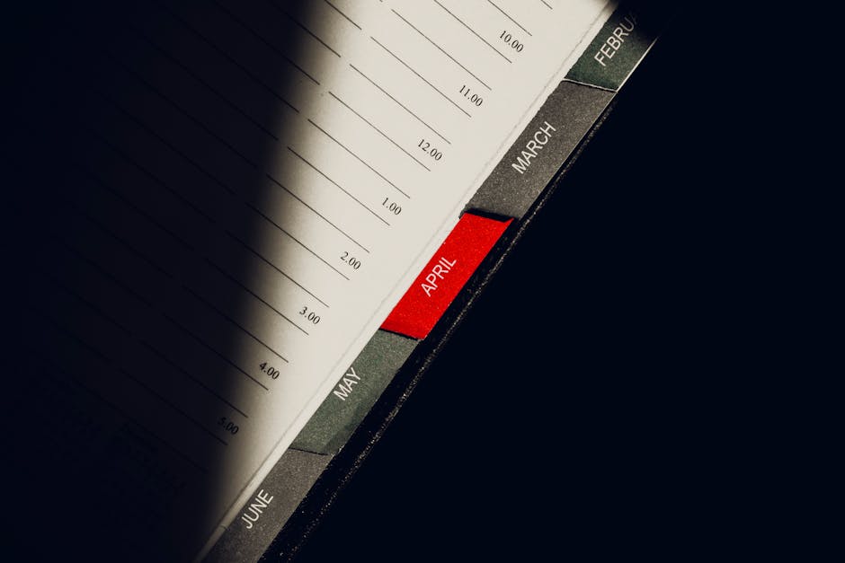 Agenda aperta sul mese di aprile, utile per scadenze Allegato G graduatorie ATA 24 mesi, con focus su compilazione e tempistiche.