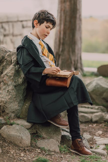 Studente seduto su rocce che scrive, metafora della riflessione e del processo decisionale nell'organizzazione dello Stato