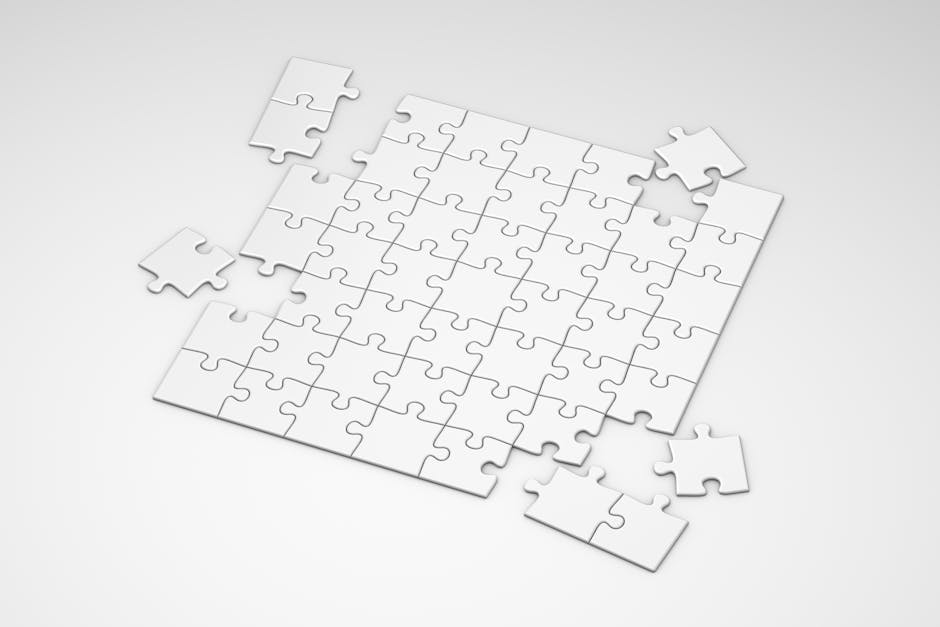 Puzzle bianco incompleto che rappresenta gli elementi di gioco nella gamification educativa, sfide e obiettivi da raggiungere.
