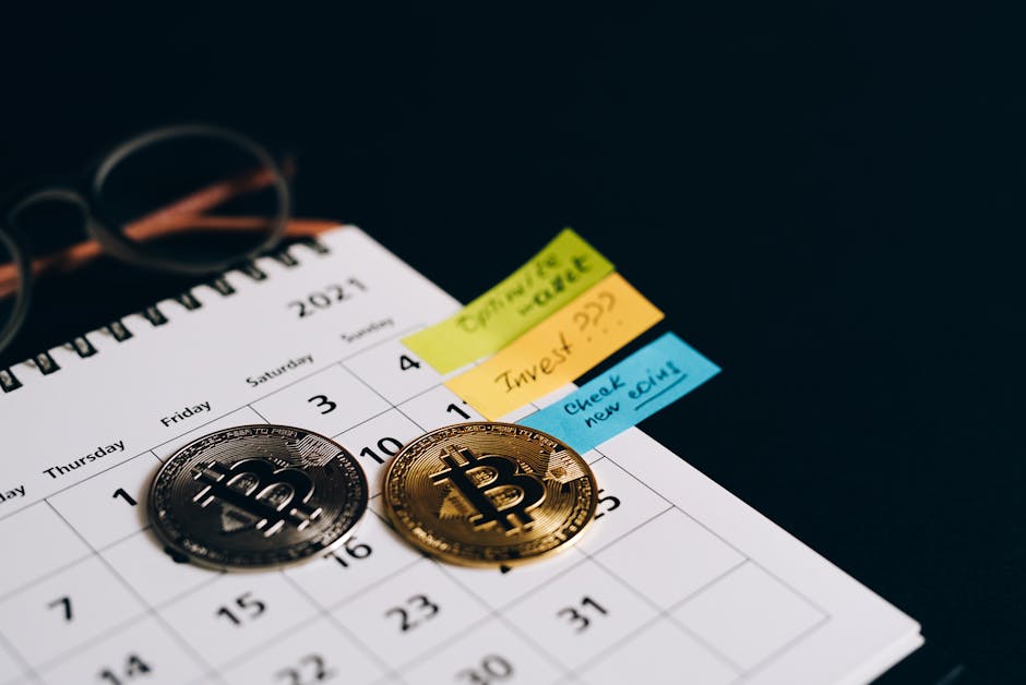 Calendario 2021 con Bitcoin e promemoria per investimenti in criptovalute, strategie avanzate per successo finanziario nel mercato crypto.