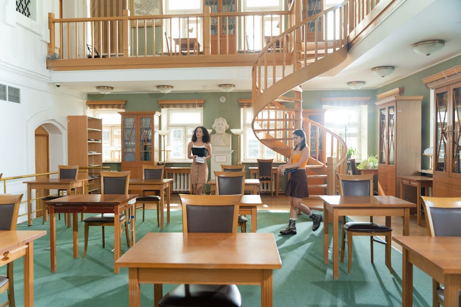 Studentesse in biblioteca: esempi di prove equipollenti di storia per studenti con BES, ambienti di apprendimento inclusivi.