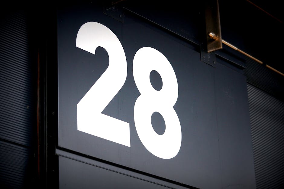 Numero 28 bianco su sfondo scuro, simbolo dei posti disponibili per il servizio civile universale a Roma. Opportunità per i giovani.