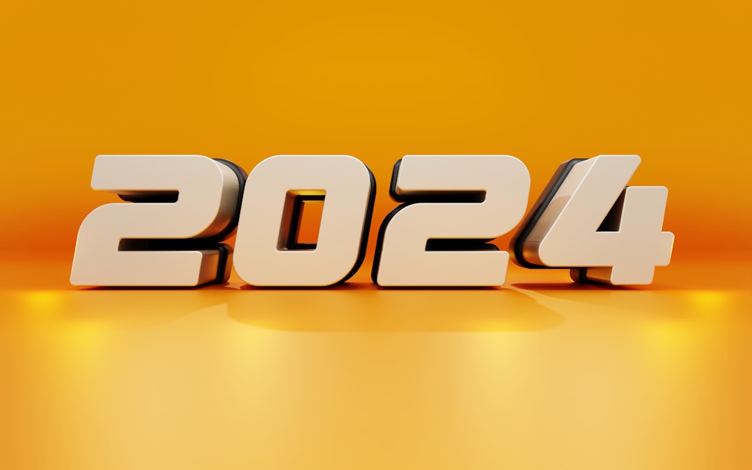 Illustrazione 3D del numero 2024 su sfondo arancione, riferimento temporale per l'aggiornamento GPS 2026 e la compilazione della domanda.