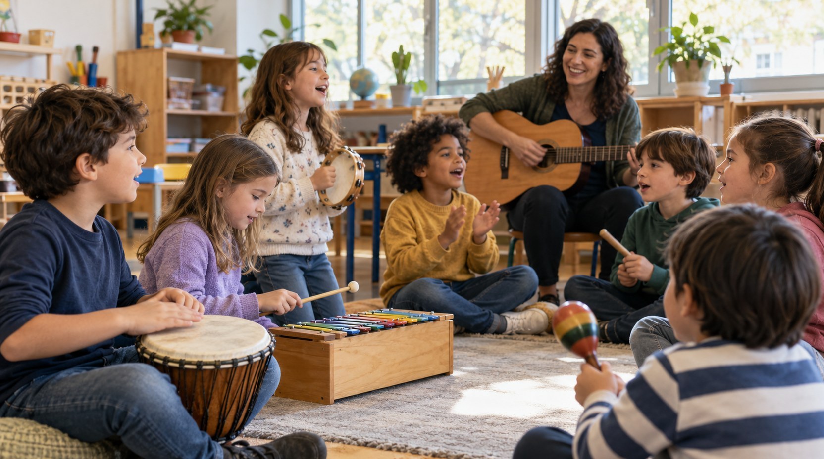 Puglia, musica nelle scuole primarie per contrastare la dispersione (generato da IA)