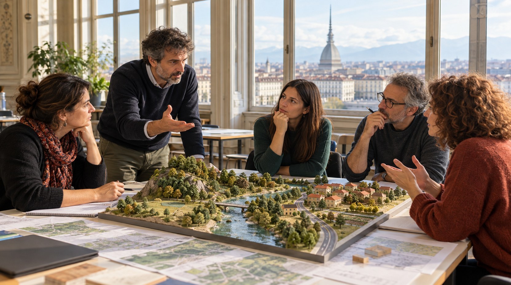Torino, laboratorio INDIRE sulla sostenibilità e il conflitto (generato da IA)